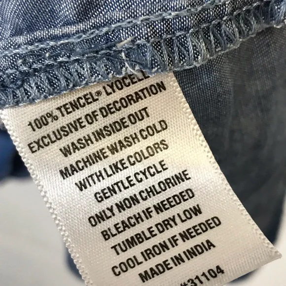 Crown & Ivy Women's 1X Blue Chambray Denim Dress - Picture 6 of 8